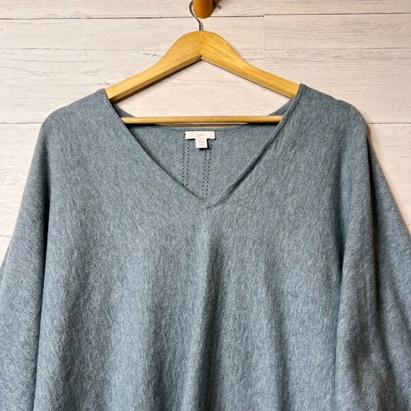 J Jill Sweater Size Large Faded Teal Long Sleeve Dolman Sleeve Knit 3/4 Sleeve - Picture 8 of 16